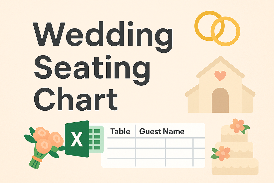 Wedding seating chart template in Excel for table assignments