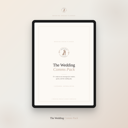 The Wedding Comms Pack | Editorial Edition