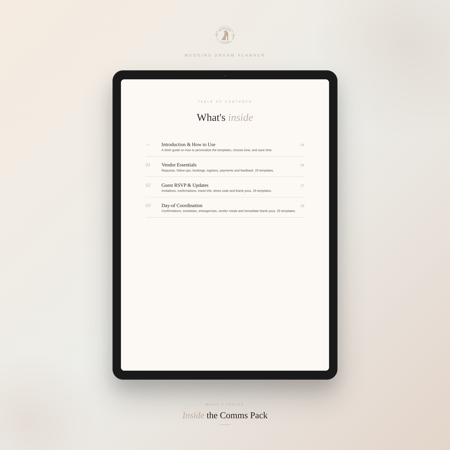 The Wedding Comms Pack | Editorial Edition